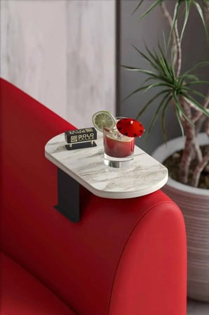 Ikili Yan Sehpa Seti Ayarlanabilir Tepsi Tasarim Modern Oval