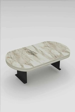Ikili Yan Sehpa Seti Ayarlanabilir Tepsi Tasarim Modern Oval