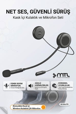 Kask İçi Bluetooth Kulaklık -Otomatik Cevaplama Universal iOS & Android Destekli MT-A962