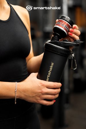 Smartshake Whey2Go 110 ml Siyah Saklama Kabı ve Huni
