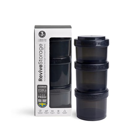 Smartshake Revive Saklama Kapları Siyah 3'lü Set