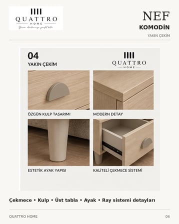 NEF KOMODİN ÇEKMECELİ