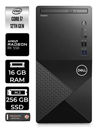 DELL VOSTRO i7 12700 16GB RAM 256GB SSD RX550/4GB FDOS N7600VDT3910 MASAÜSTÜ PC & PER4 BELLEK