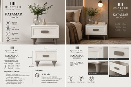 KATAMAR KOMODİN BEYAZ