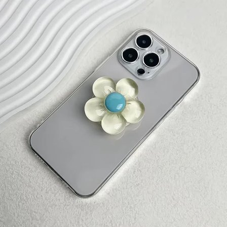 3D Çiçek Tasarımlı 3M Yapıştırmalı El Parmak Tutucu Cep Telefonu Tutacağı - AL5246 (MODEL 1)