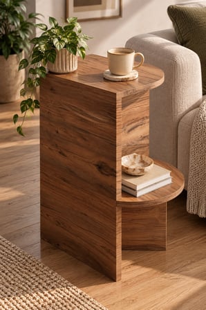SuloraHome Yan Sehpa Kahverengi 53x35 cm