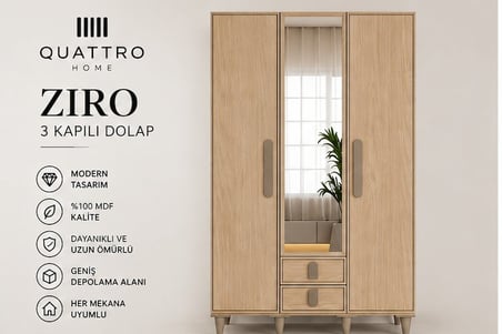 ZIRO 3 KAPAKLI DOLAP
