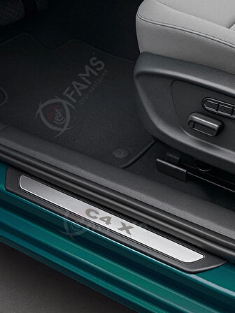 Citroen C4 X 2023 Üzeri Uyumlu Krom Kapı Eşiği 4 Parça Paslanmaz Çelik Abs Çerçeve