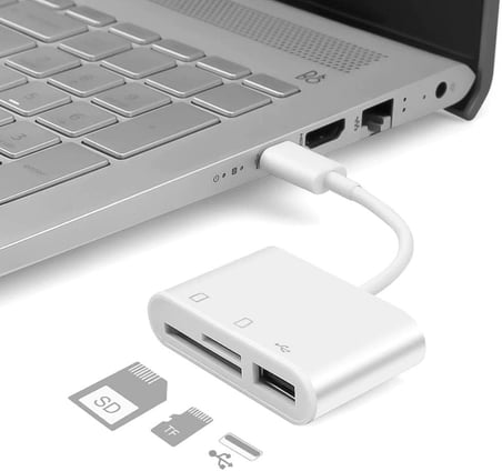 Lunatic 3252 Usb Type C To Sd Microsd Tf Kart Okuyucu Usb 3in1 Çevirici Dönüştürücü Adaptör