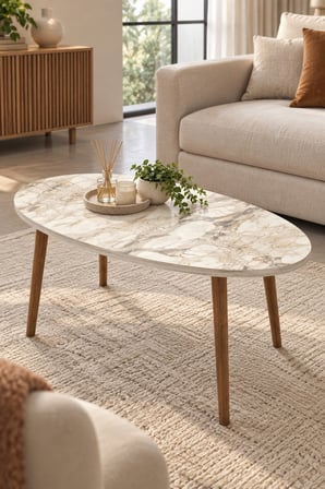 SuloraHome Orta Sehpa Torna Ayak Elips Formuyla Modern Tasarım