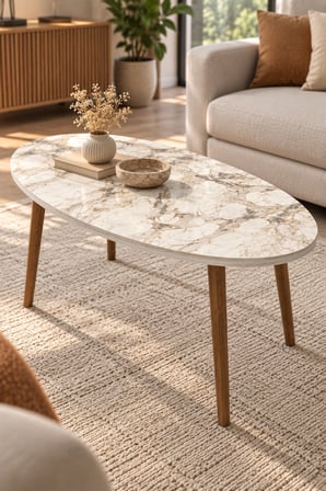 SuloraHome Orta Sehpa Torna Ayak Elips Formuyla Modern Tasarım