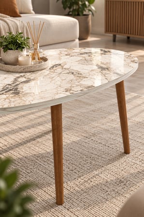 SuloraHome Orta Sehpa Torna Ayak Elips Formuyla Modern Tasarım