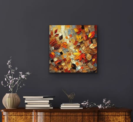 Sonbahar Mevsimi Temalı Kanvas Tablo 60x60 cm