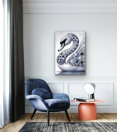 Elmaslı Kuğu Kanvas Tablo 70x100cm
