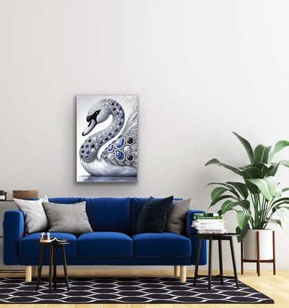Elmaslı Kuğu Kanvas Tablo 70x100cm