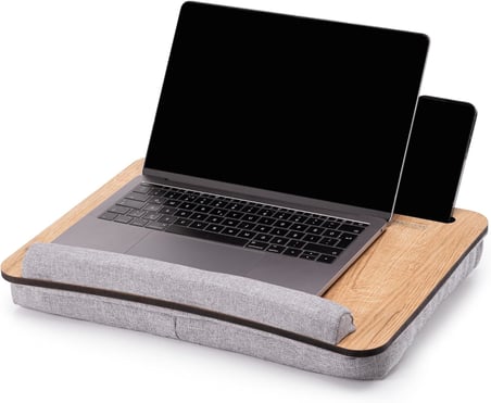 -Ls014 Minderli Laptop Sehpası (Meşe Gri)