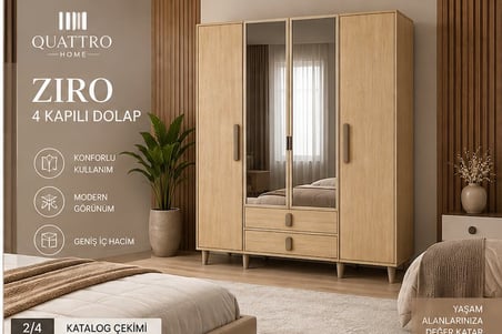 ZIRO 4 KAPAKLI DOLAP