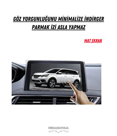 Peugeot 3008 Allure 2024 Navigasyon ve Multimedya Uyumlu Mat Ekran Koruyucu