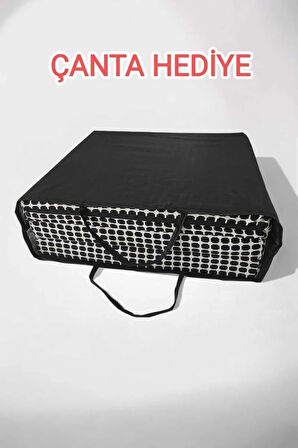 Sünger Yer Yatağı - Katlanır Minder Yatak (80X180CM KALINLIK 8CM) Akustik Beyaz Kırmızı