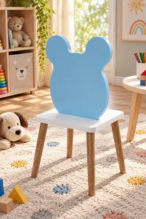 SuloraHome Mavi Happy Face Figürlü Çocuk Sandalyesi