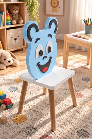 SuloraHome Mavi Happy Face Figürlü Çocuk Sandalyesi