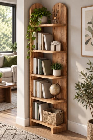 SuloraHome 5 Raflı Dekoratif Kitaplık ve Çok Amaçlı Raf Ünitesi