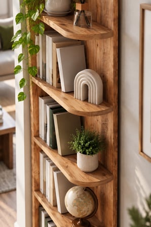 SuloraHome 5 Raflı Dekoratif Kitaplık ve Çok Amaçlı Raf Ünitesi
