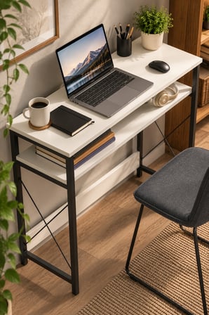SuloraHome Beyaz Suntalam Çalışma Masası ve Bilgisayar Masası 90 cm