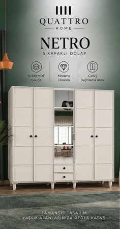 NETRO 5 KAPAKLI DOLAP