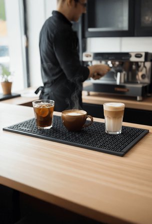 27x37 cm Kauçuk Bar Mat, Bulaşık Kurutma Matı, Tencere Altlığı, Cam Kenarı Saksı Altlığı