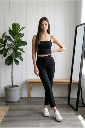 Kadın TENCEL MODAL KUMAŞ İnce İp Askılı Crop Top Body 3'lü paket 27370