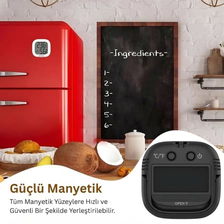 NPT35S Dijital İç Mekan Termometresi ve Nem Ölçer, Renkli Konfor Göstergeli, Siyah