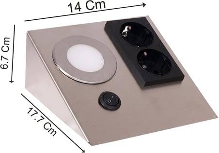 Amber LED 5W Çift Prizli Saten Tezgah Armatürü Cata CT-5109B - 6400K Beyaz