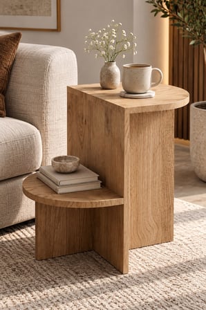 SuloraHome Modern Tasarım Raflı Yan Sehpa