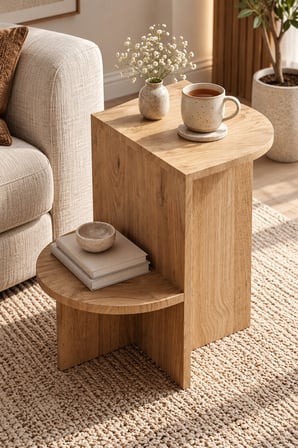 SuloraHome Modern Tasarım Raflı Yan Sehpa