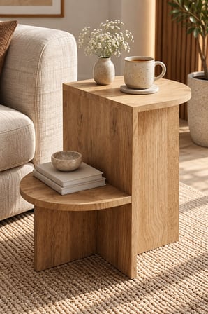 SuloraHome Modern Tasarım Raflı Yan Sehpa