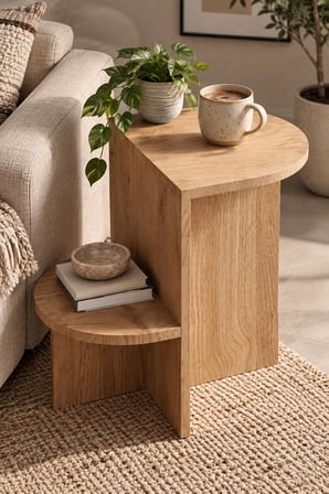 SuloraHome Modern Tasarım Raflı Yan Sehpa