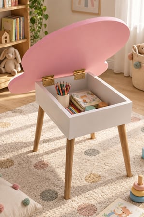 SuloraHome Pembe Çocuk Oyun ve Aktivite Masası