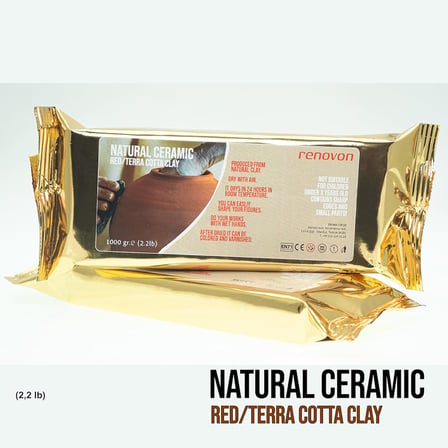 Seramik KİL Hamuru,Kırmızı/TerraCotta 1000 gr(1 KG) Fırınlamaya Gerek Olmayan Güzel Sanatlar Figür heykel Modelleme Oyun ve Montessori sınıfları için toksik olmayan doğal Kil