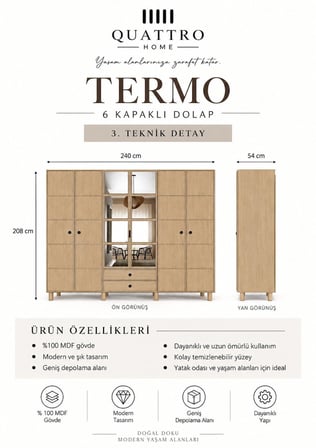 TERMO 6 KAPAKLI DOLAP