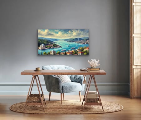 İstanbul Boğaz Manzarası Kanvas Tablo 60x120cm