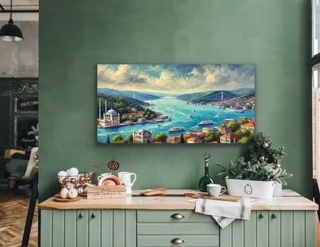 İstanbul Boğaz Manzarası Kanvas Tablo 60x120cm