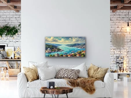 İstanbul Boğaz Manzarası Kanvas Tablo 60x120cm