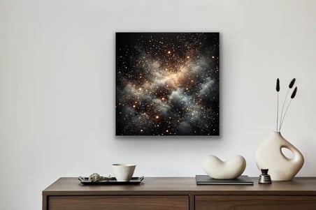 Uzay ve Galaksi Temalı Kanvas Tablo 60x60 cm
