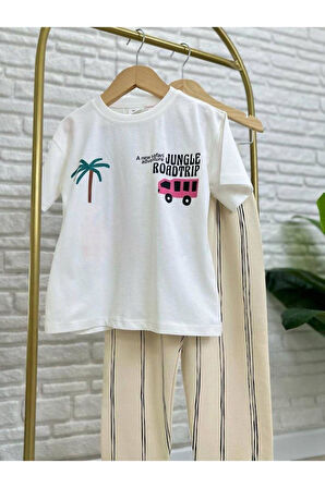 Erkek Çocuk Grafiti Kabartma Sırt Bakı Detaylı Alt-Üst Takım