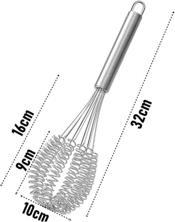Helezon Yaylı Çırpıcı – 304 Paslanmaz Çelik Makarna Çırpıcı &amp; Çırpma Teli, Yaylı Spiral Tasarım, Kıvamlı Yumurta, Krema, Pasta ve Hamur Çırpma, Dayanıklı Profesyonel Mutfak Gereci