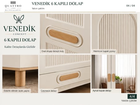 VENEDİK 6 KAPAKLI DOLAP