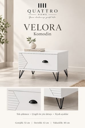 Velora Tek Çekmeceli Komodin
