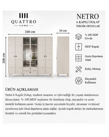 NETRO 6 KAPAKLI DOLAP