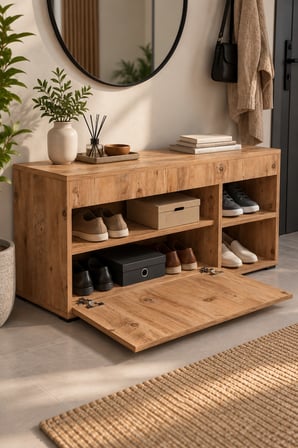 SuloraHome Ayakkabılık Dolabı Kahverengi 90 cm